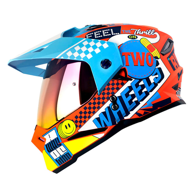 Casco moto hro mx-330dv bye bye nj.n az multipropósito