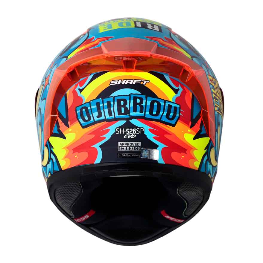 CASCO MOTO SHAFT 526SP EVO OJIBROU AZUL ROJO INTEGRAL