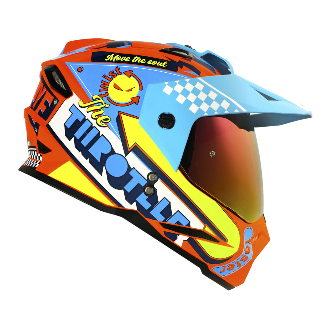 Casco moto hro mx-330dv bye bye nj.n az multipropósito