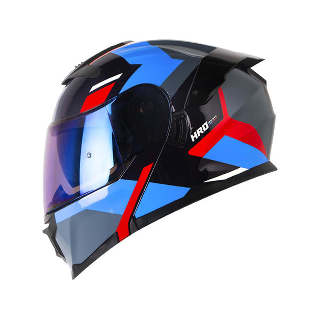 Casco Moto Hro 3440dv filo gr.os az Abatible Sun Visor Certificación Dot