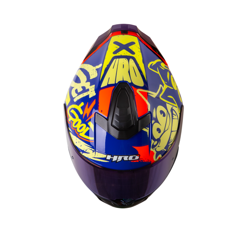 Casco moto hro 506 black cat az am.n integral norma DOT