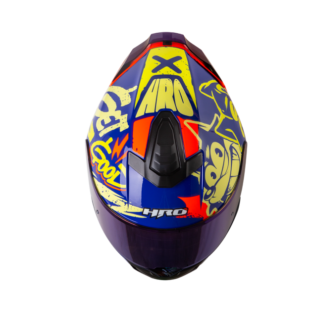 Casco moto hro 506 black cat az am.n integral norma DOT