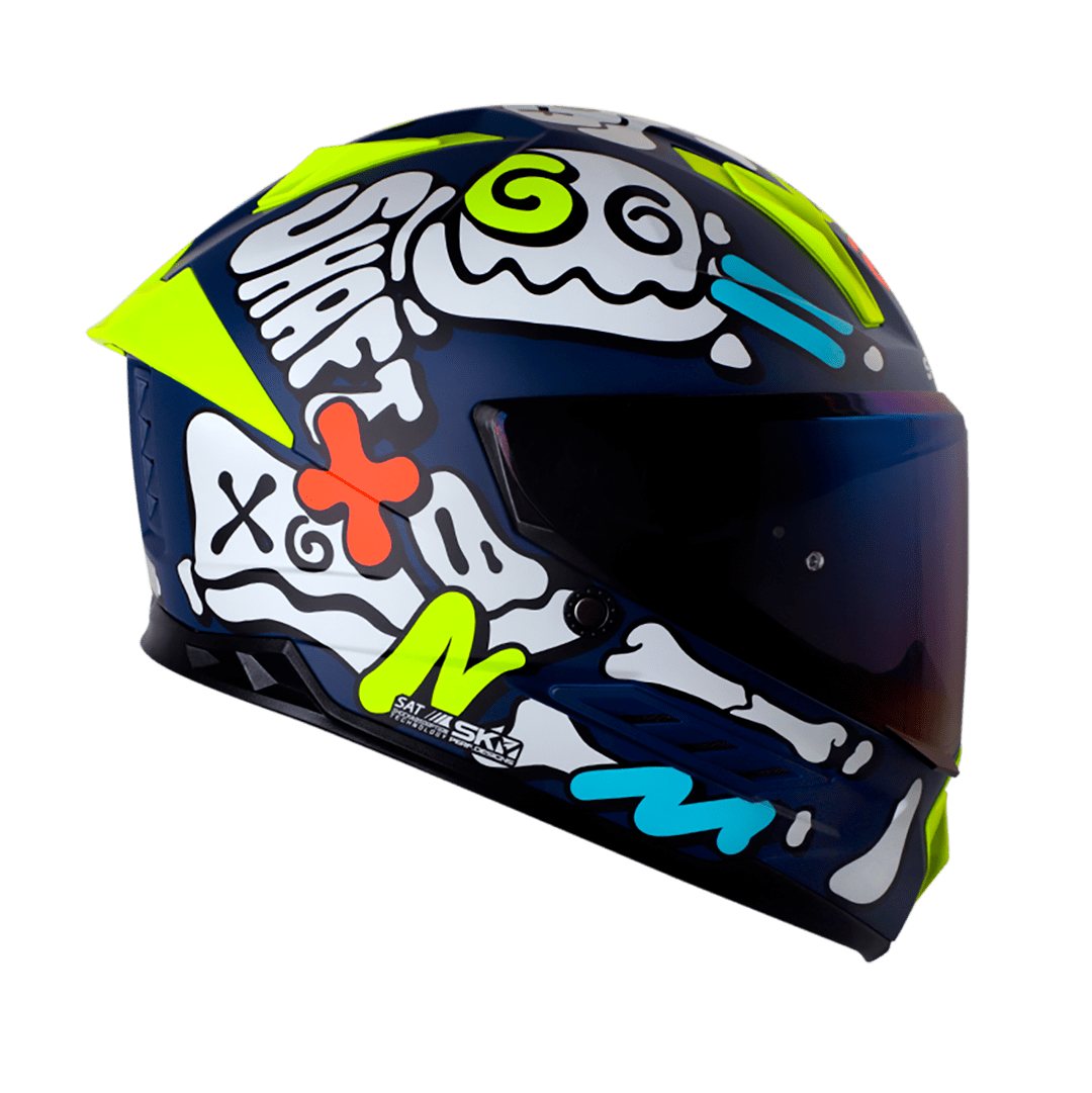 Casco moto shaft 595 glowing bones az.os integral (SV)