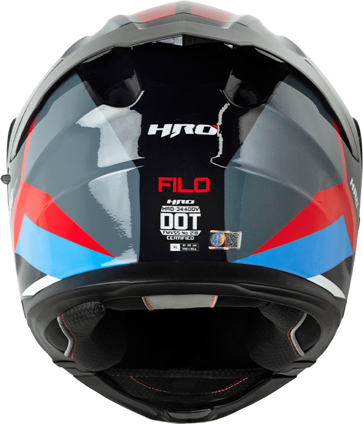Casco Moto Hro 3440dv filo gr.os az Abatible Sun Visor Certificación Dot