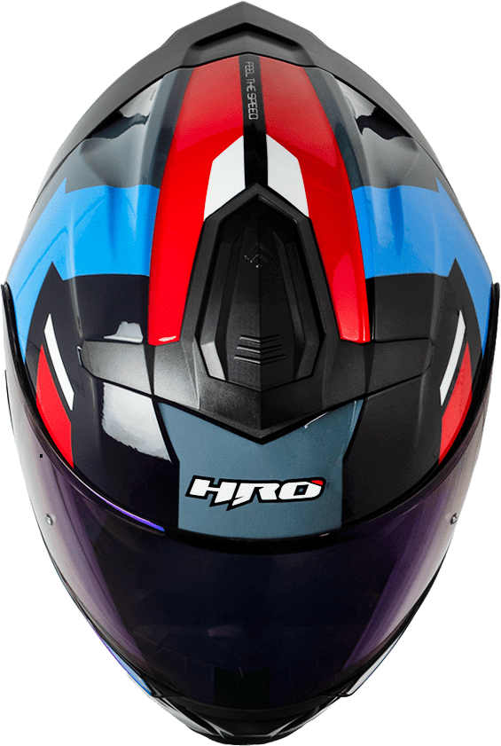 Casco Moto Hro 3440dv filo gr.os az Abatible Sun Visor Certificación Dot