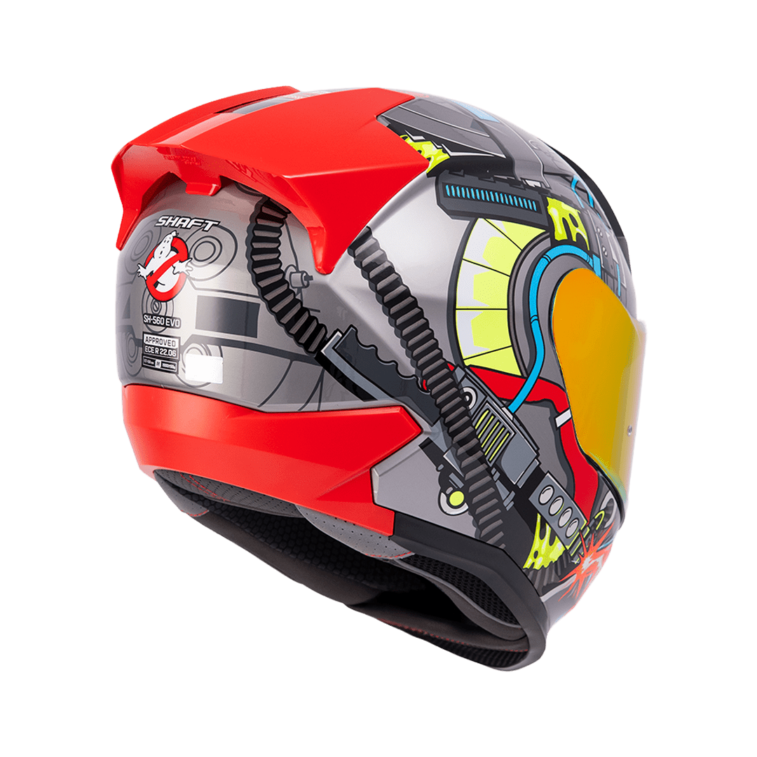 Casco moto shaft 560 evo proton pack gr.met rj edicion limitada caza fantasmas