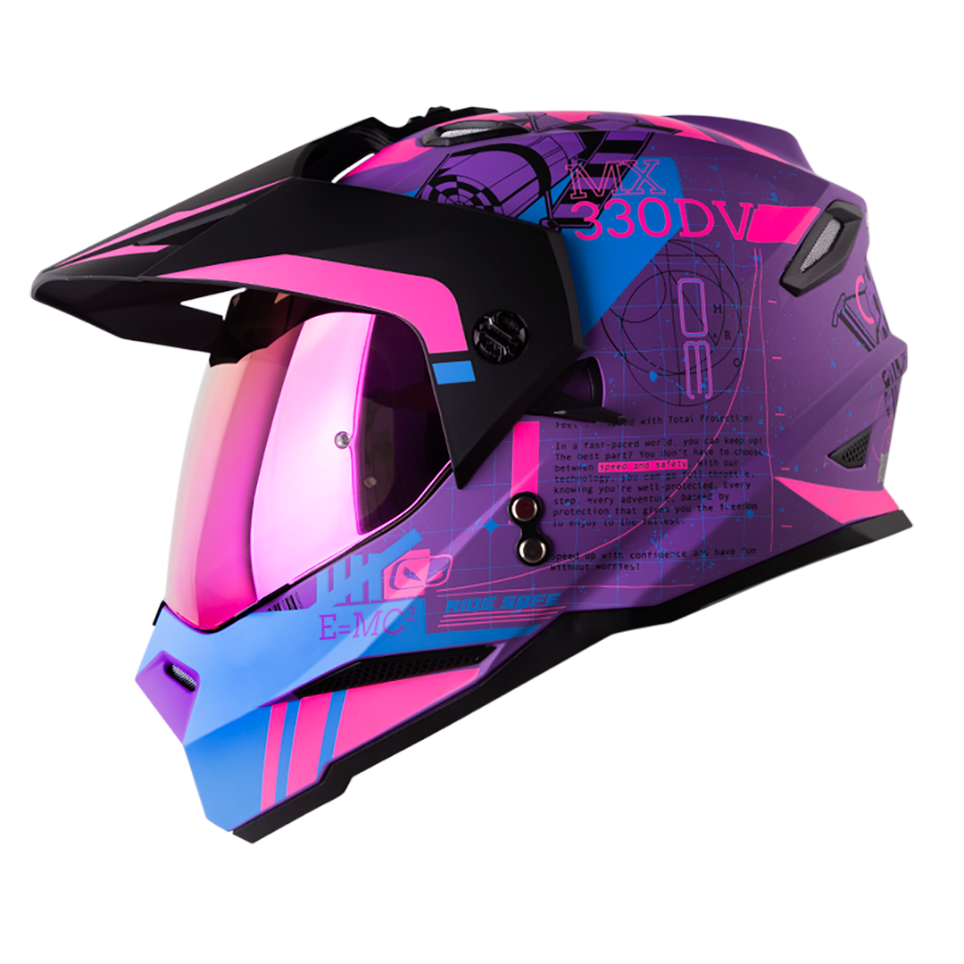 Casco moto hro mx-330dv space race mr fc multiproposito
