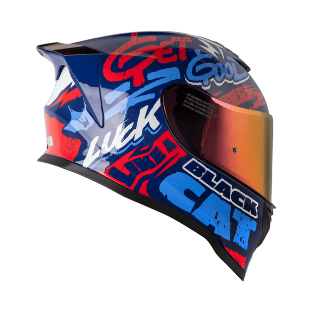 Casco moto hro 506 black cat az integral norma DOT