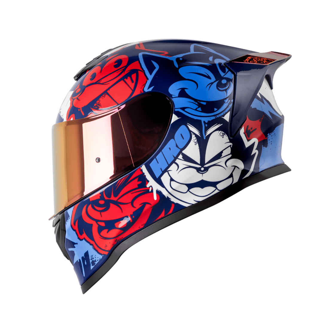 Casco moto hro 506 black cat az integral norma DOT