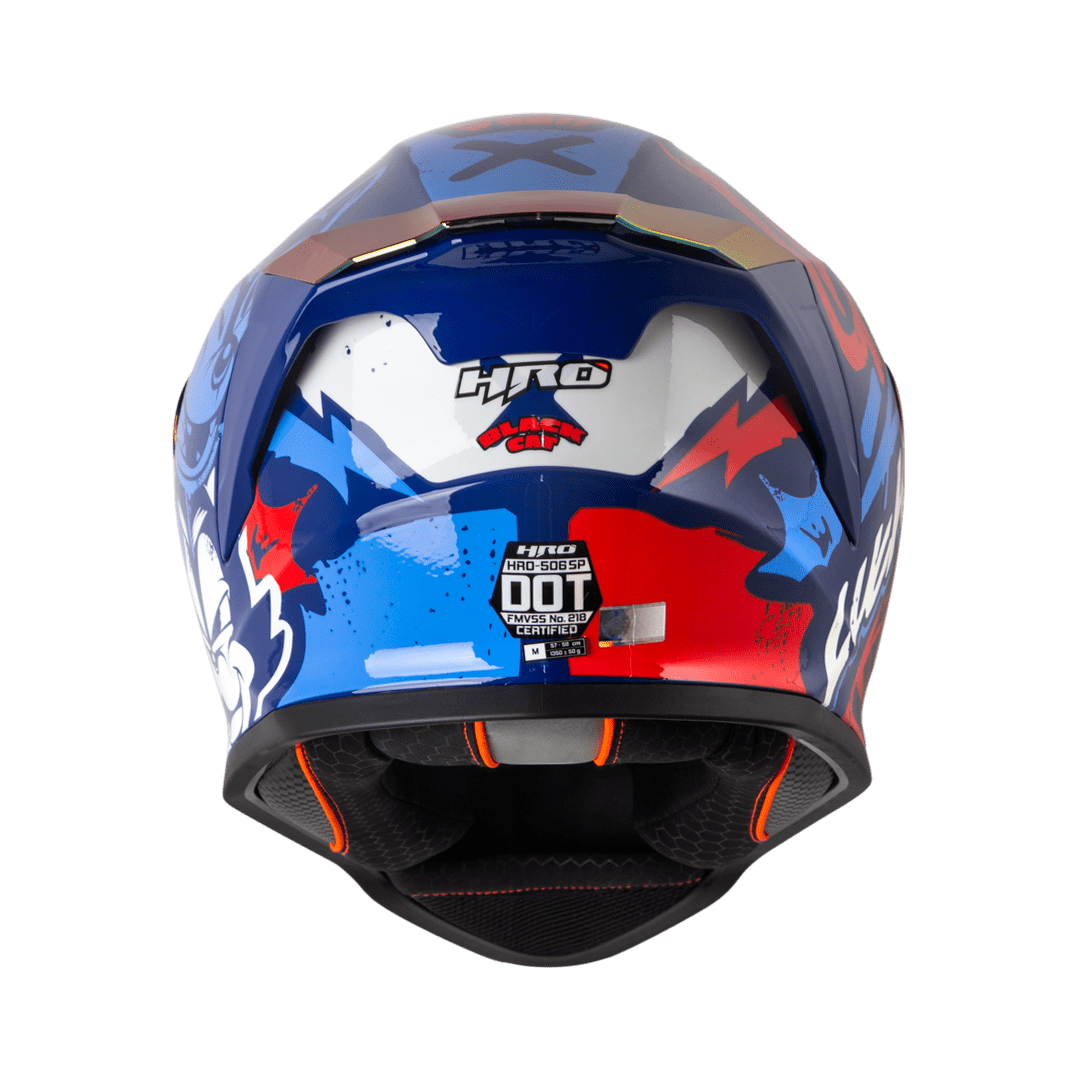 Casco moto hro 506 black cat az integral norma DOT