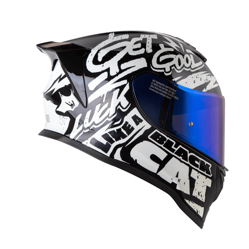 Casco moto hro 506 black cat ng bl integral norma DOT