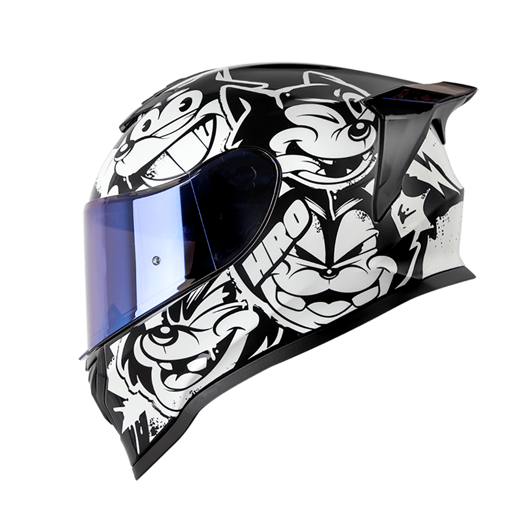 Casco moto hro 506 black cat ng bl integral norma DOT