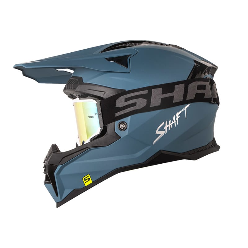 Casco moto shaft mx-60 solid az.m sl enduro motocross antiparras de regalo
