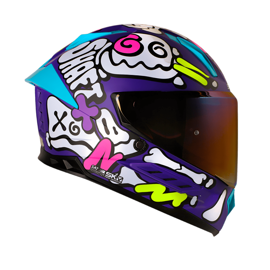 Casco moto shaft 595 glowing bones mr integral (SV)