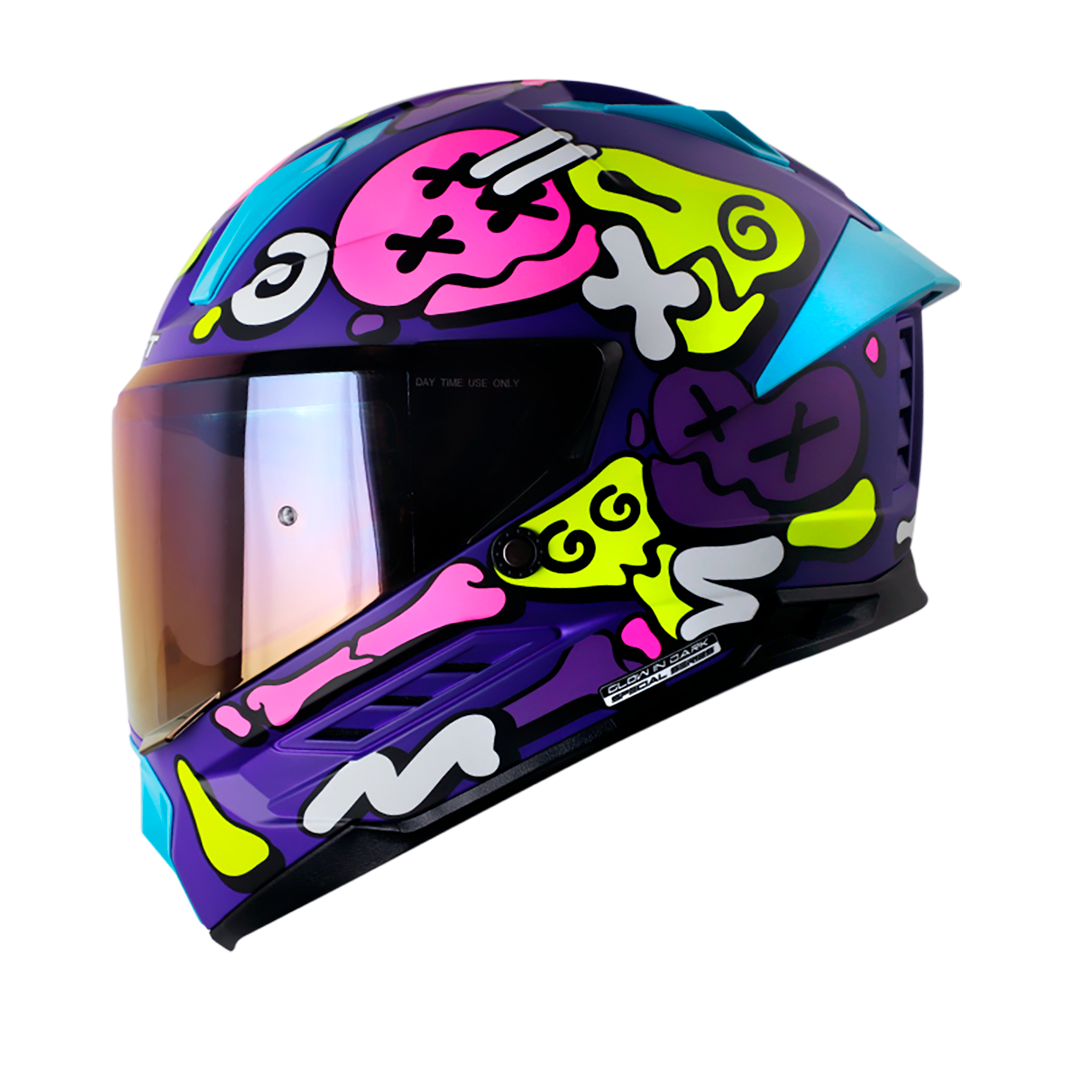 Casco moto shaft 595 glowing bones mr integral (SV)