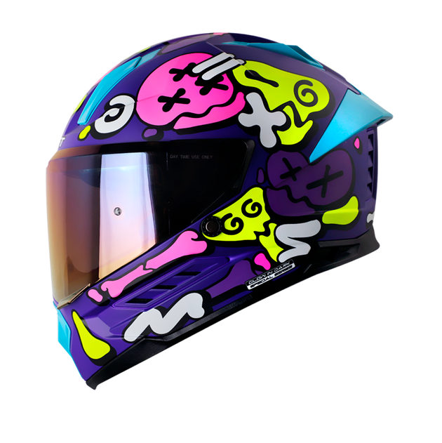 Casco moto shaft 595 glowing bones mr integral (SV)