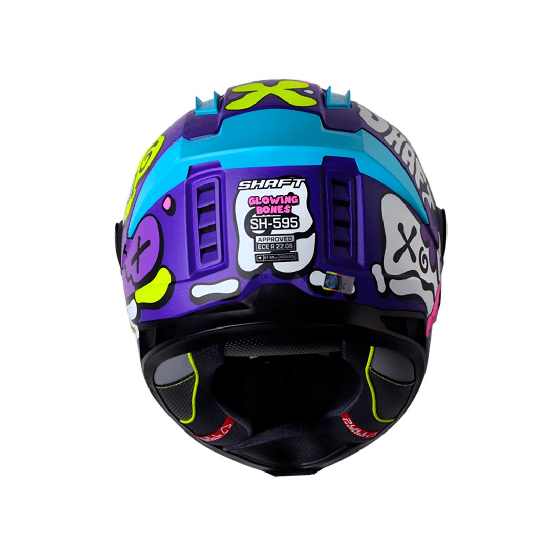 Casco moto shaft 595 glowing bones mr integral (SV)
