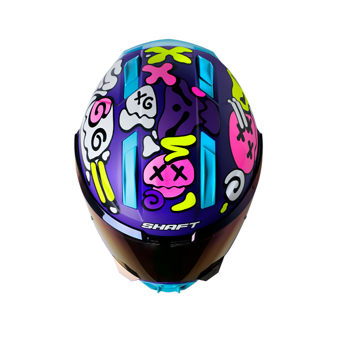 Casco moto shaft 595 glowing bones mr integral (SV)