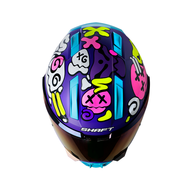 Casco moto shaft 595 glowing bones mr integral (SV)