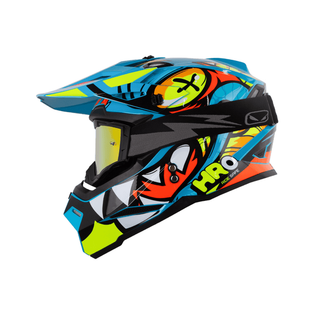 Casco moto hro MX03 riolu az enduro motocross offroad