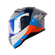 Casco moto shaft pro 606sp flame gr az integral con sun visor