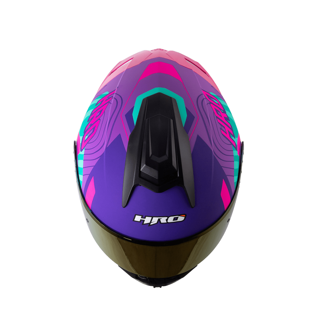 Casco moto hro 3480dv terral mr turq abatible con sun visor dot