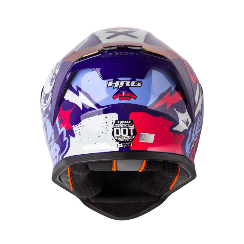 Casco moto hro 506 black cat mr integral norma DOT