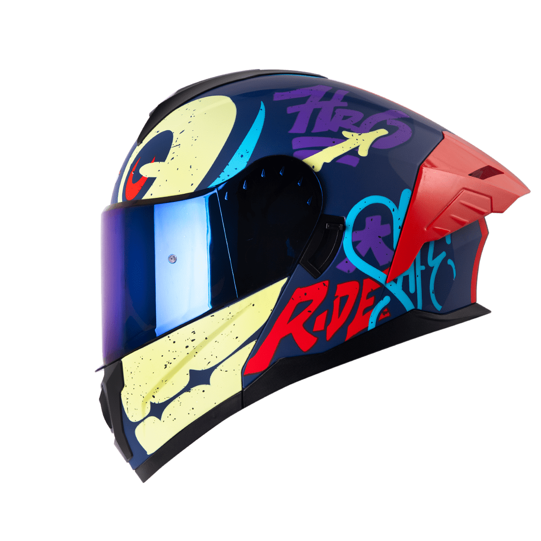 Casco moto hro 3480dv letter face az.os mr abatible con sun visor dot