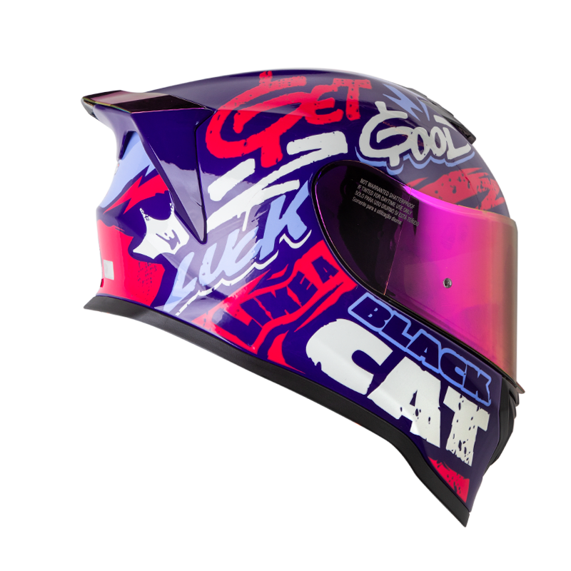 Casco moto hro 506 black cat mr integral norma DOT