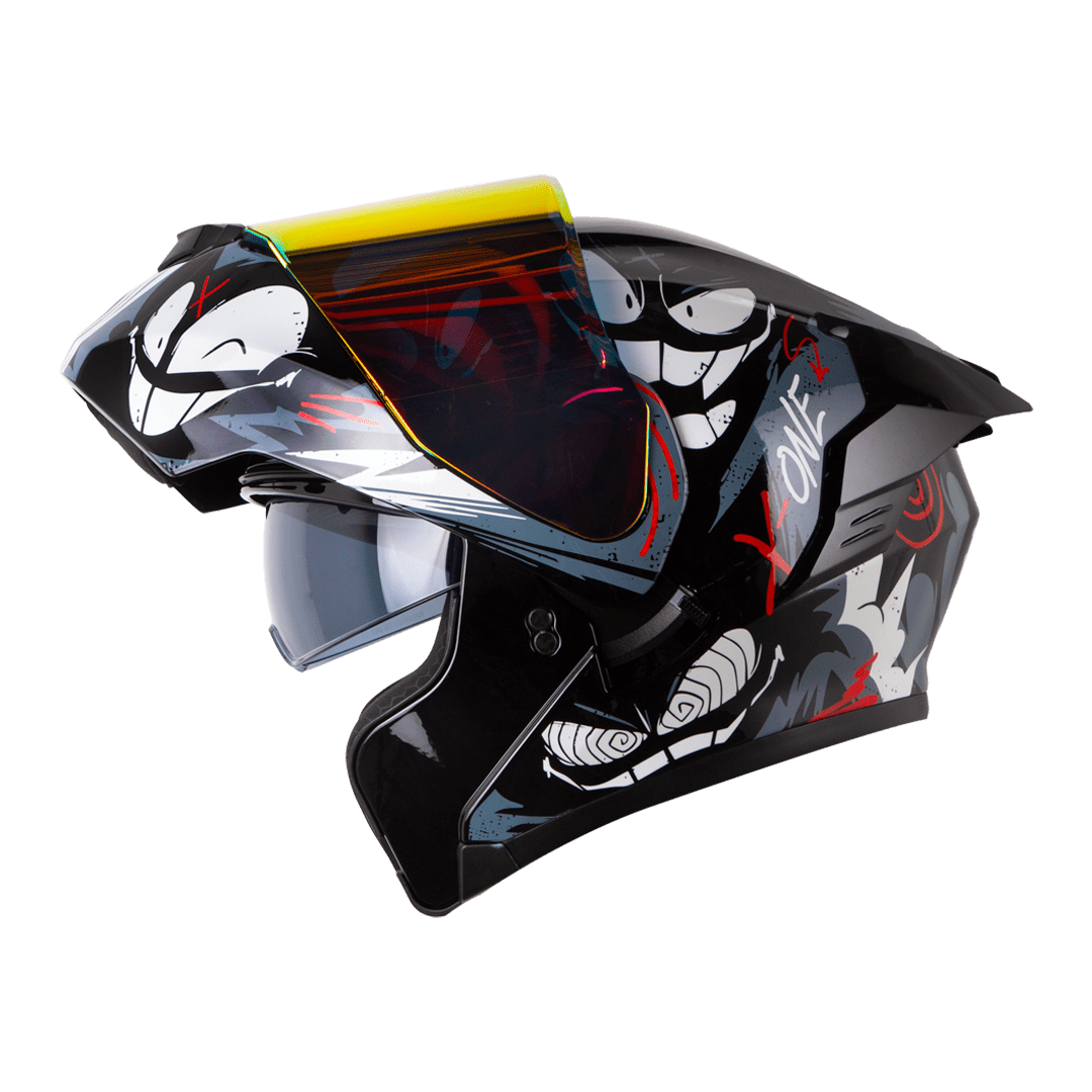 Casco moto xone 3000rs xmiley ng gr.cl abatible sun visor