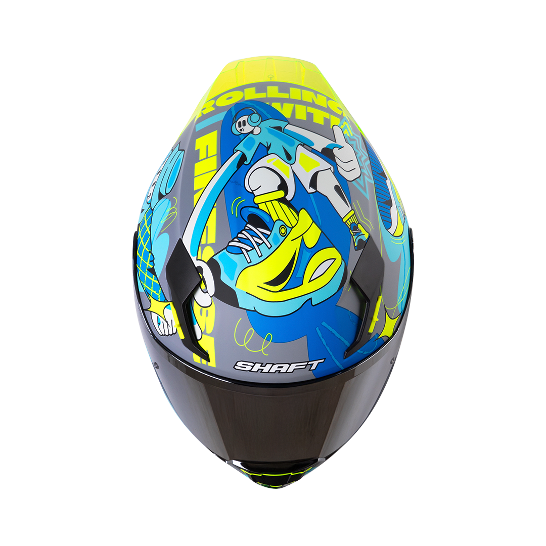 Casco moto shaft 562r fast foot gr az integral