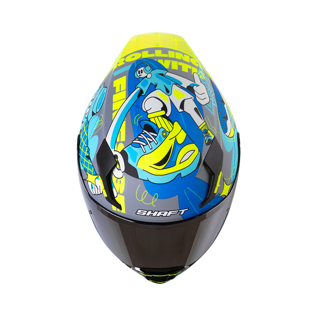 Casco moto shaft 562r fast foot gr az integral