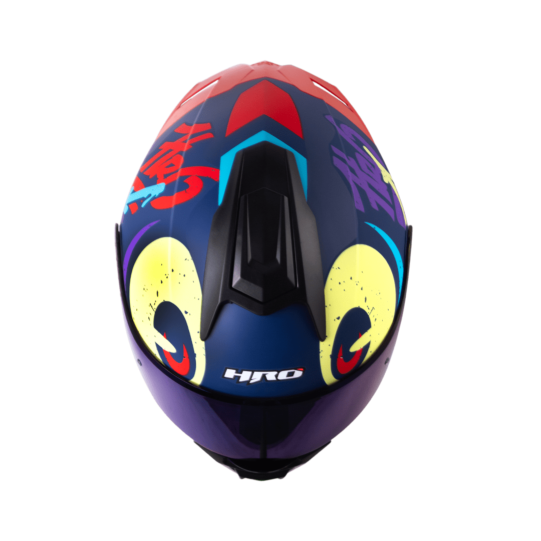 Casco moto hro 3480dv letter face az.os mr abatible con sun visor dot