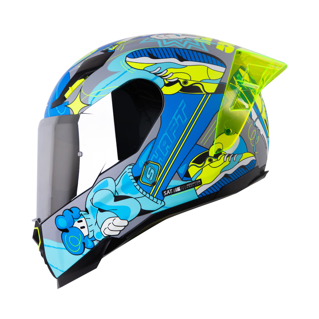 Casco moto shaft 562r fast foot gr az integral