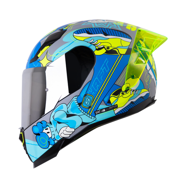 Casco moto shaft 562r fast foot gr az integral