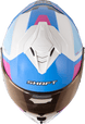 Casco moto shaft sh-598 gtr take down bl.pr rs integral sun visor