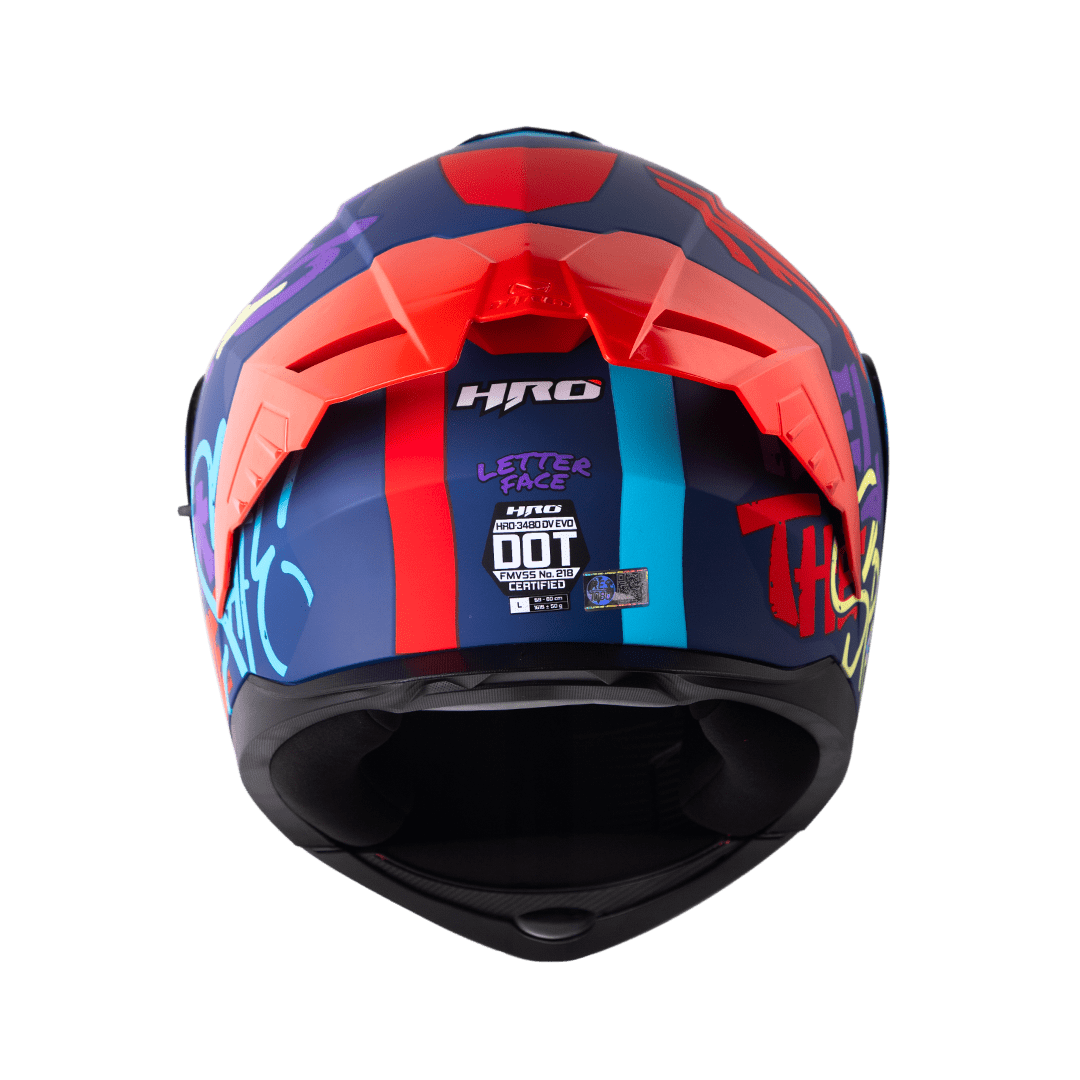 Casco moto hro 3480dv letter face az.os mr abatible con sun visor dot