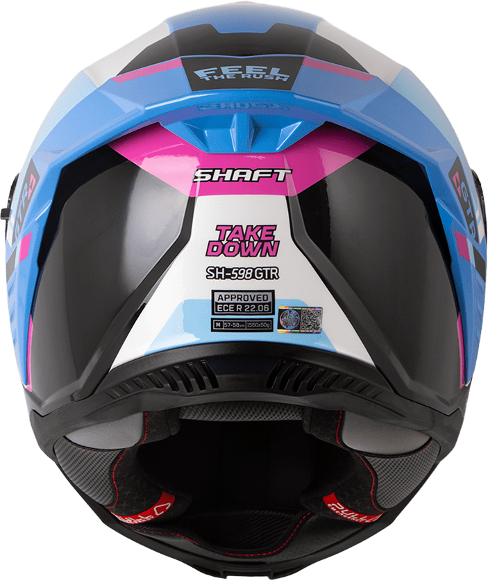 Casco moto shaft sh-598 gtr take down bl.pr rs integral sun visor