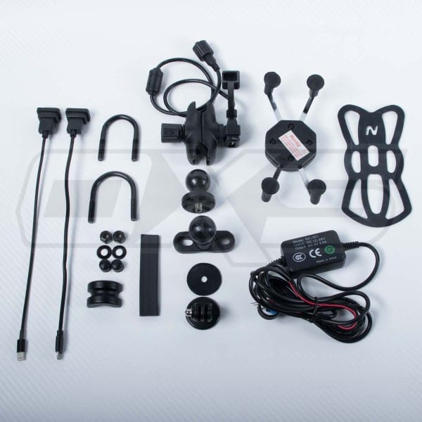 Soporte para celular y cámaras belta moto pro volantes 22 y 28mm + cargador usb