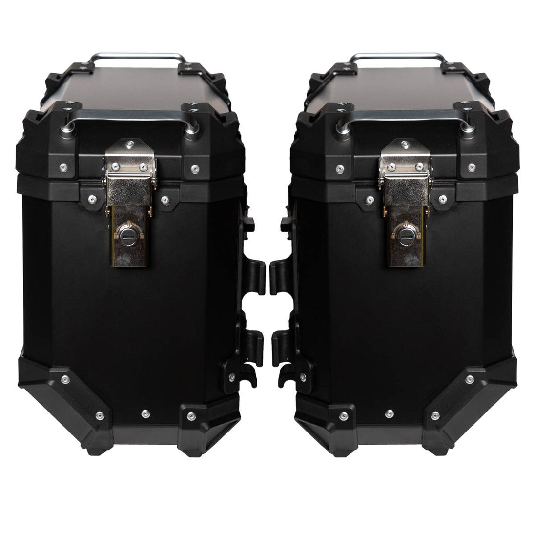 Maletas laterales para moto 4rs v39 v2 aluminio black 72 litros universal desmontables