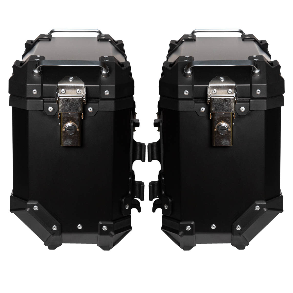 Maletas laterales para moto 4rs v39 v2 aluminio black 72 litros universal desmontables