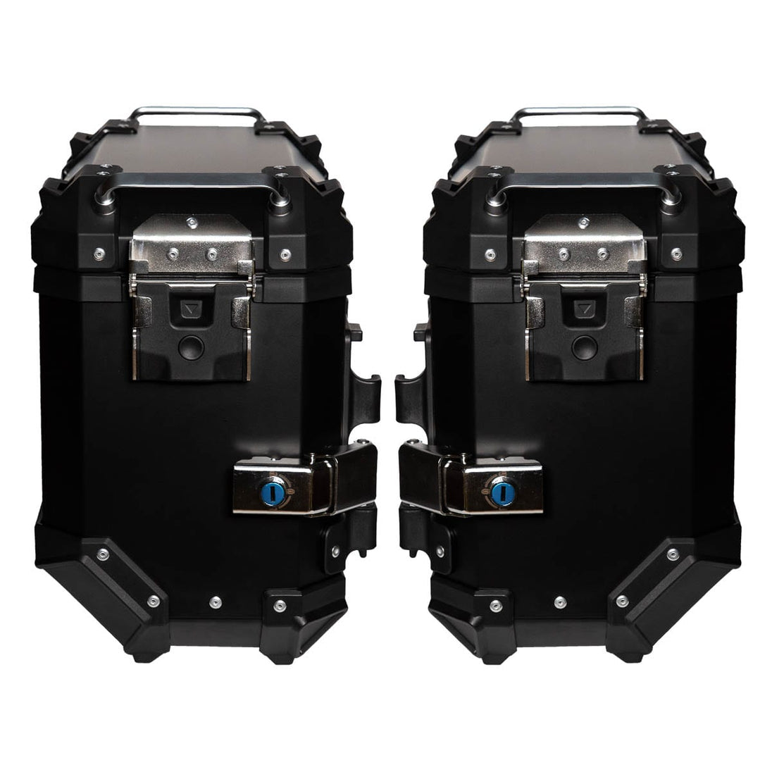 Maletas laterales para moto 4rs v39 v2 aluminio black 72 litros universal desmontables