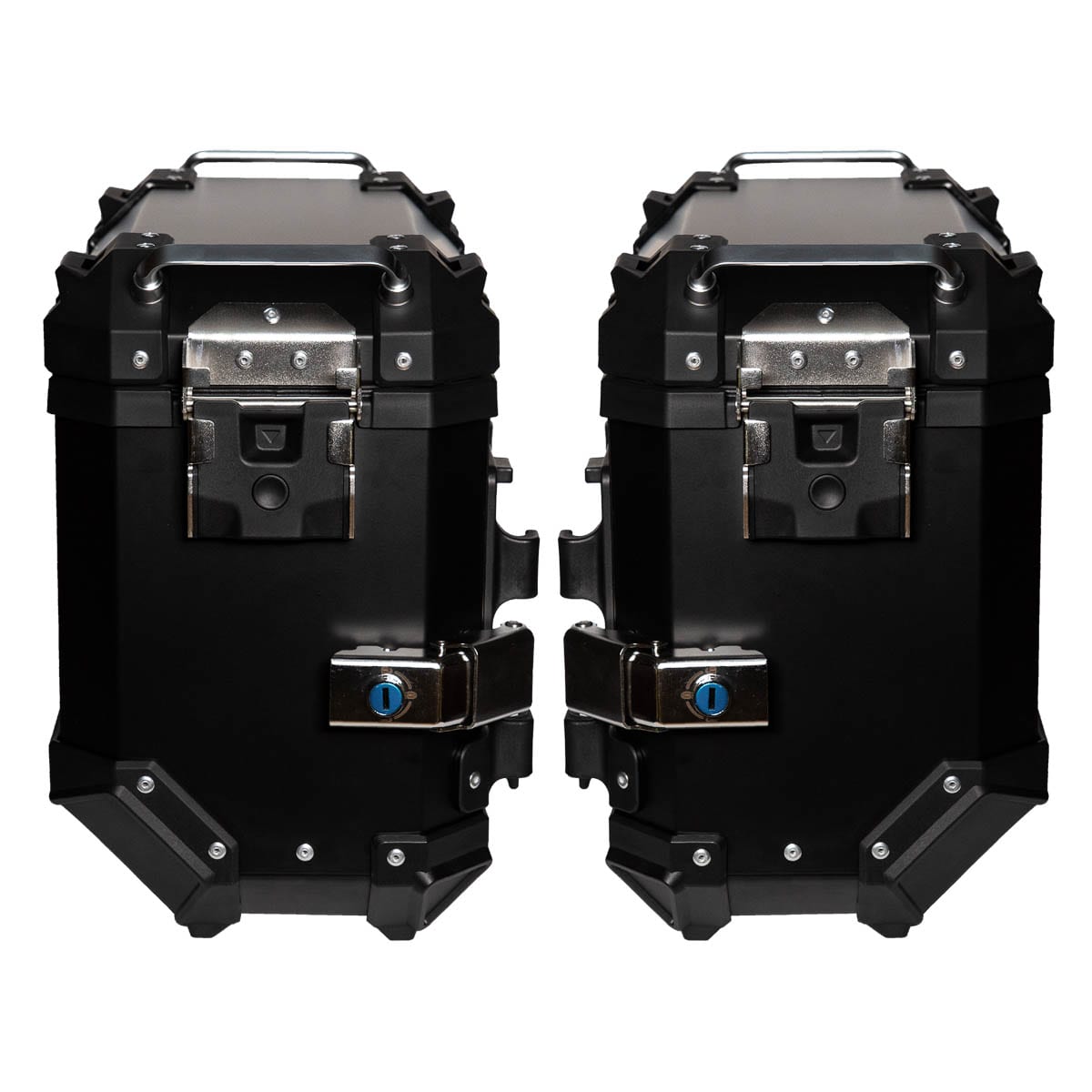 Maletas laterales para moto 4rs v39 v2 aluminio black 72 litros universal desmontables