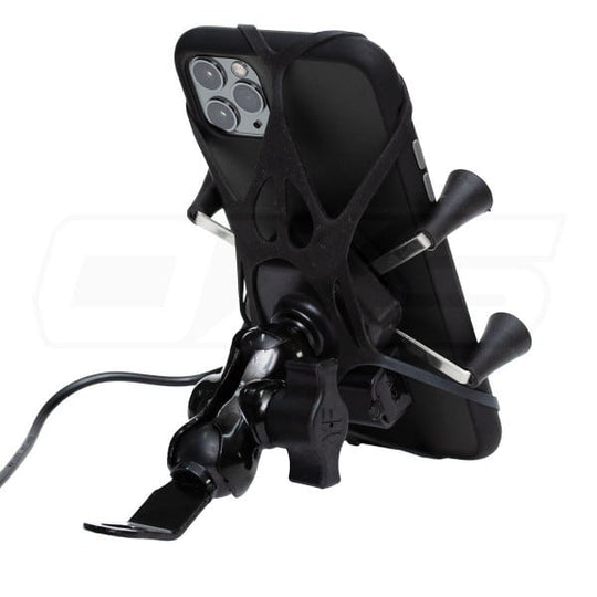 Soporte para celular moto jg con cargador base para espejos o tornillos