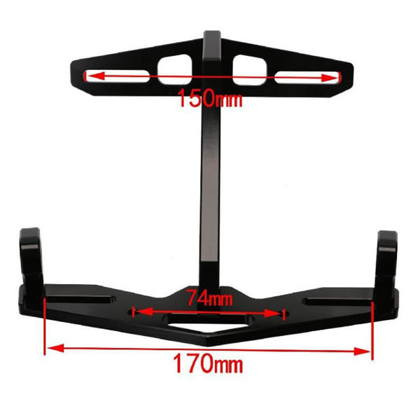 placa base porta patente para moto cola metal deportivo con soporte de intermitentes