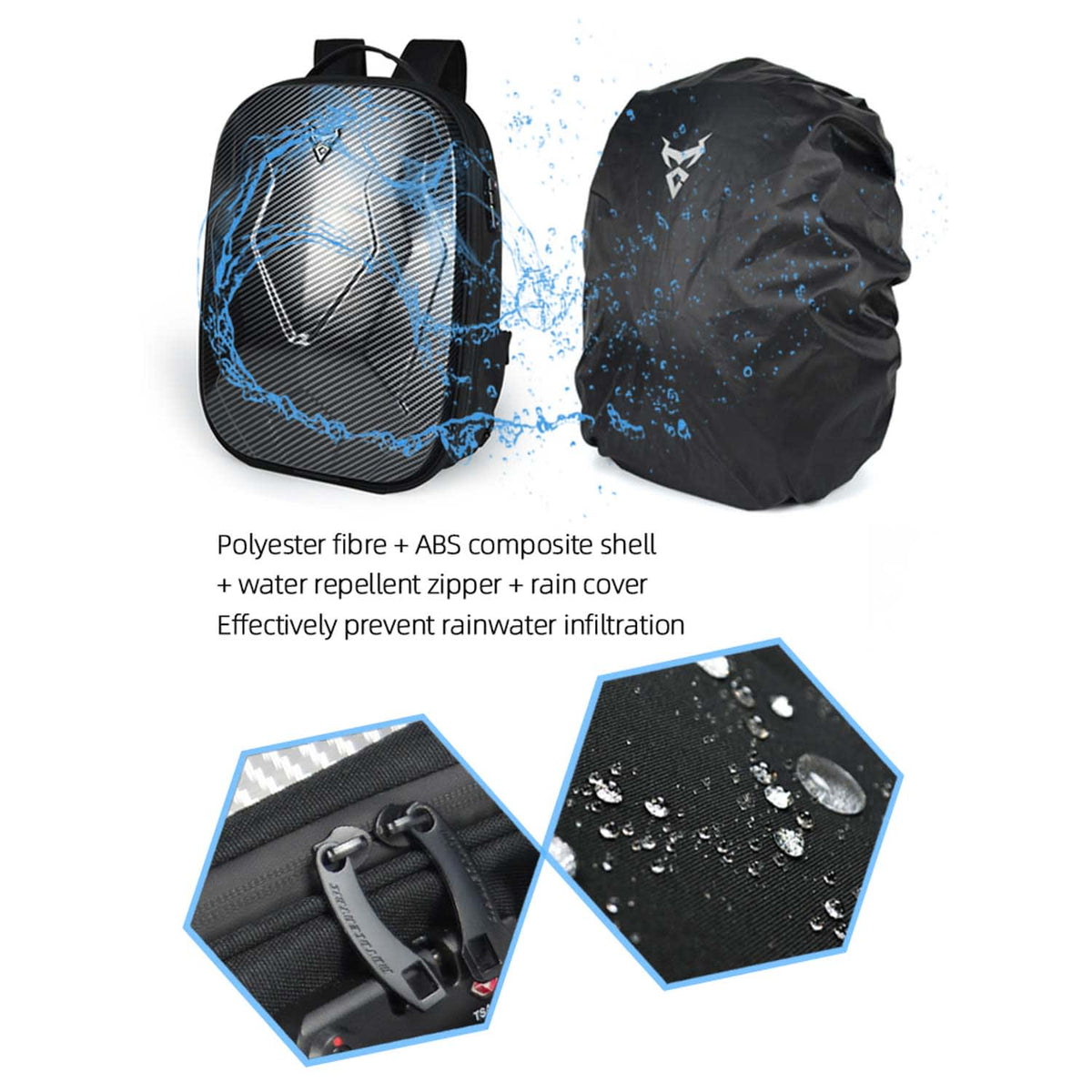 Mochila para moto motocentric rigida expandible de 29 a 45 litros mc-0123