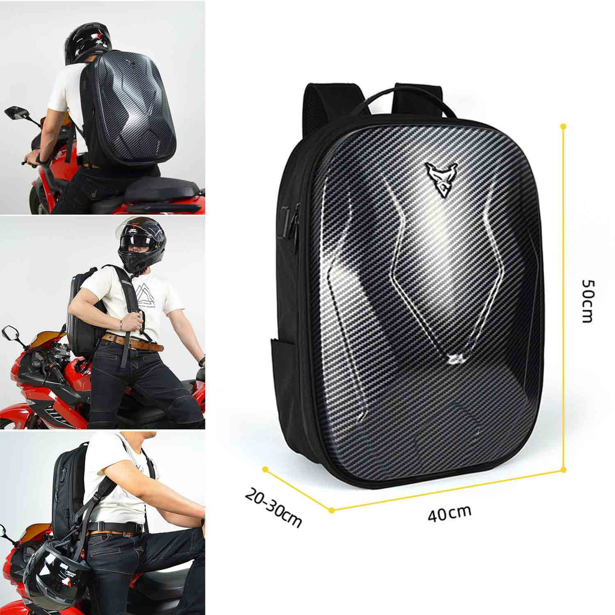 Mochila para moto motocentric rigida expandible de 29 a 45 litros mc-0123