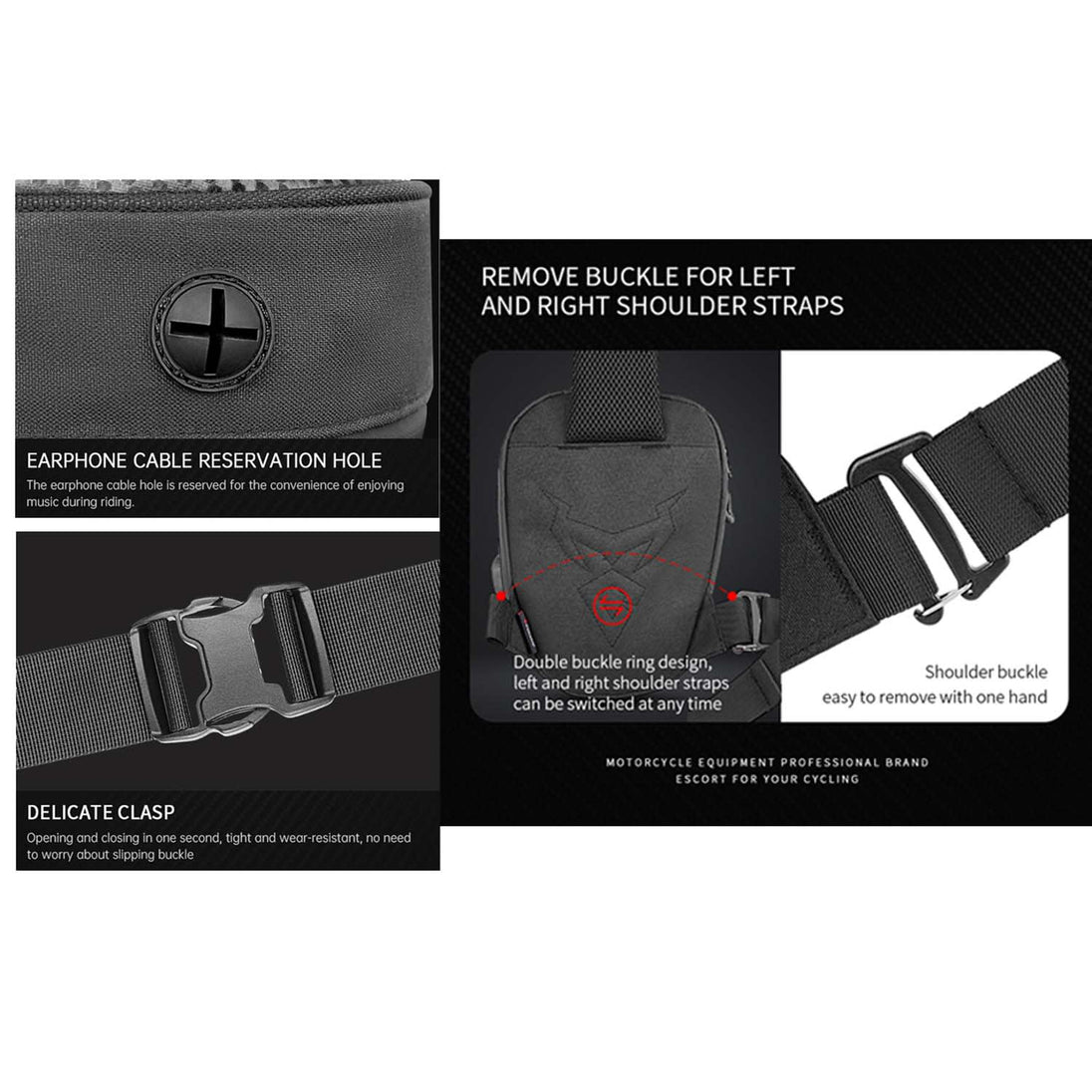 Bolso crossbody motocentric para moto 11-mc-0132 3,5 litros