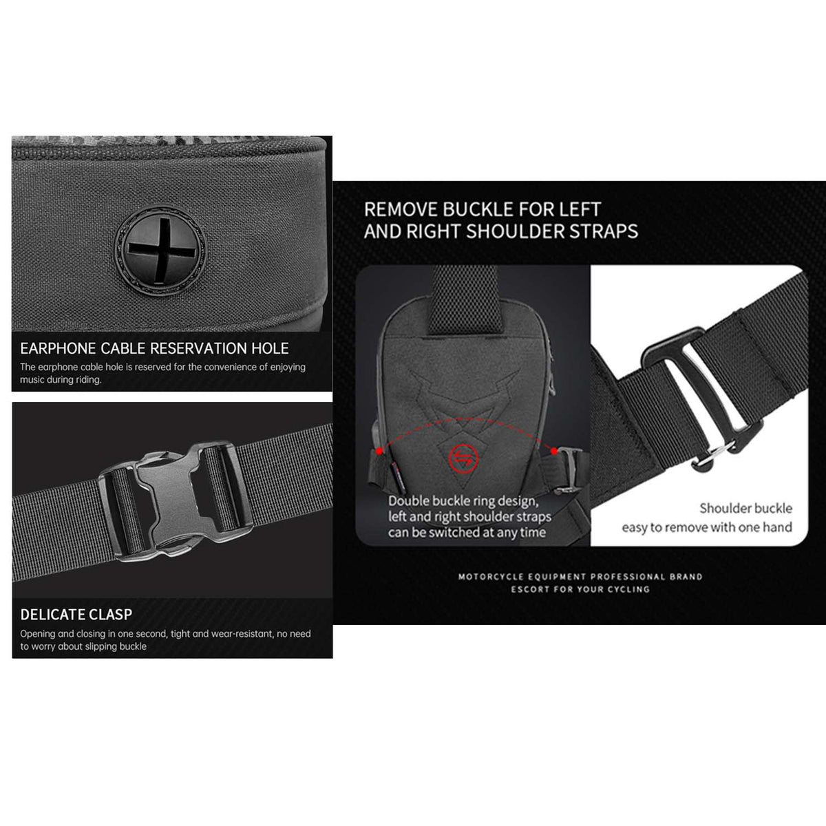 Bolso crossbody motocentric para moto 11-mc-0132 3,5 litros