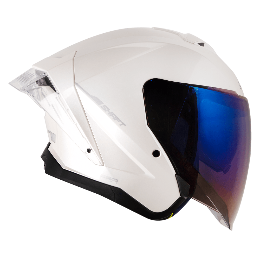 Casco moto shaft 246sp solid bl.pr abierto